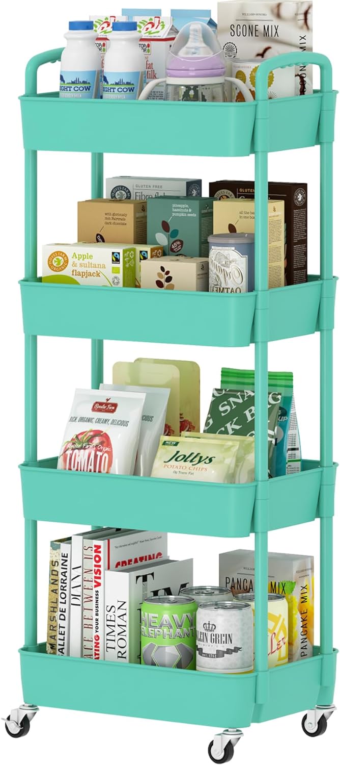 Plastic Rolling Utility Cart, Storage Trolley, Movable Storage Organizer, Storage Cart -3 Tier Plastic Rolling Utility Cart, Storage Trolley, Movable Storage Organizer, Storage Cart -3 Tier